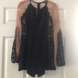 Sheer lace romper